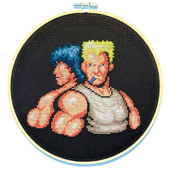 Contra Nintendo NES retro video game cross-stitch STITCH-BIT by Bryan.