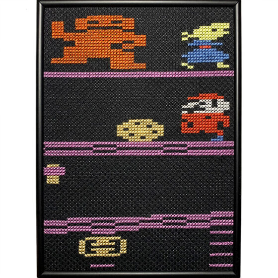 Donkey Kong Atari 2600 retro video game cross-stitch STITCH-BIT by Bryan.