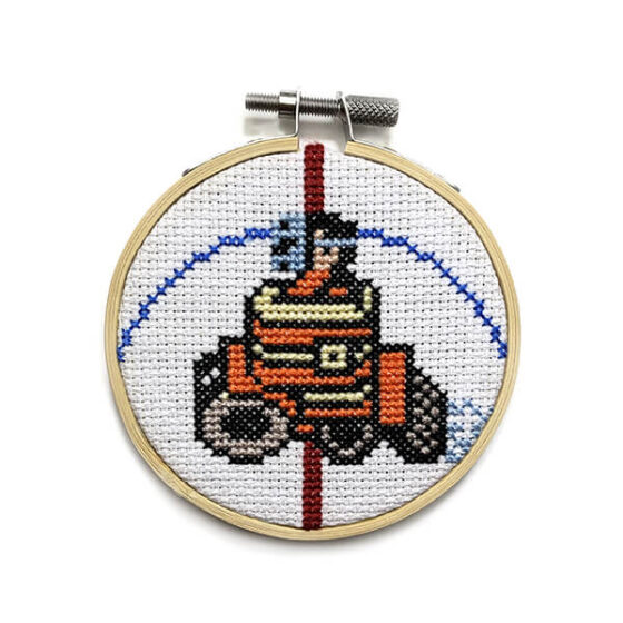 Ice Hockey Nintendo NES retro video game cross-stitch STITCH-BIT by Bryan.