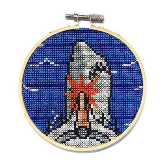 Jaws Nintendo NES retro video game cross-stitch STITCH-BIT by Bryan.