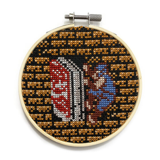 Ninja Gaiden Nintendo NES retro video game cross-stitch STITCH-BIT by Bryan.