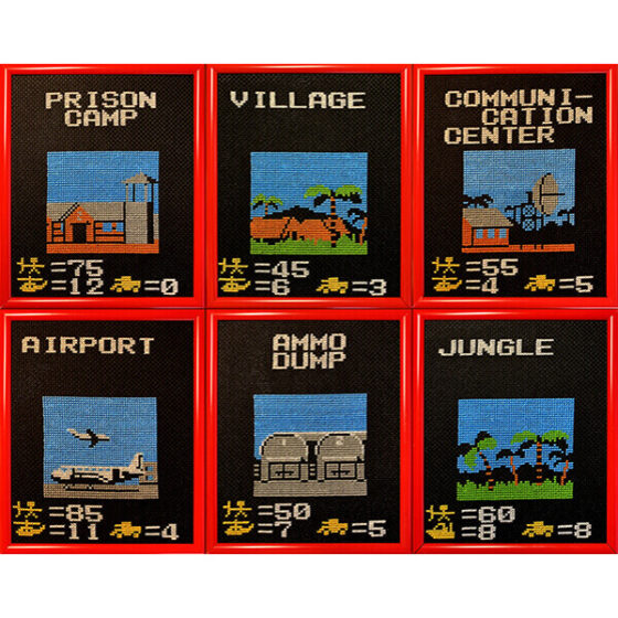 Operation Wolf Nintendo NES retro video game cross-stitch STITCH-BIT by Bryan.