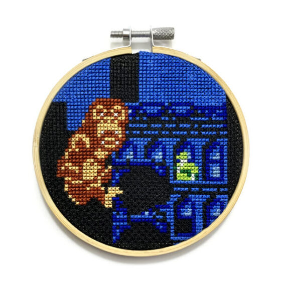 Rampage Nintendo NES retro video game cross-stitch STITCH-BIT by Bryan.