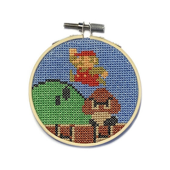 Super Mario Bros. Nintendo NES retro video game cross-stitch STITCH-BIT by Bryan.