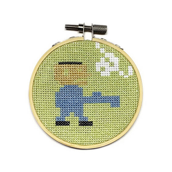 The Texas Chainsaw Massacre Atari 2600 retro video game cross-stitch STITCH-BIT by Bryan.