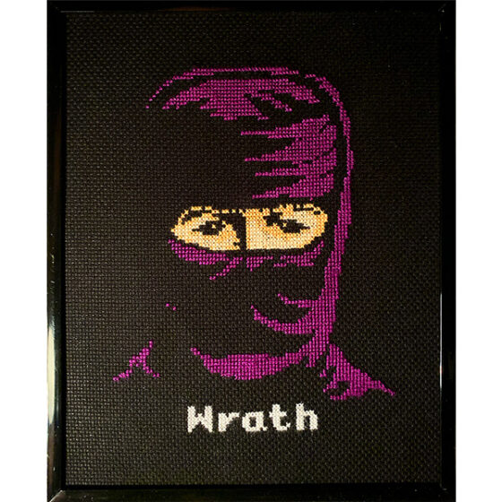 Wrath of the Black Manta Nintendo NES retro video game cross-stitch STITCH-BIT by Bryan.