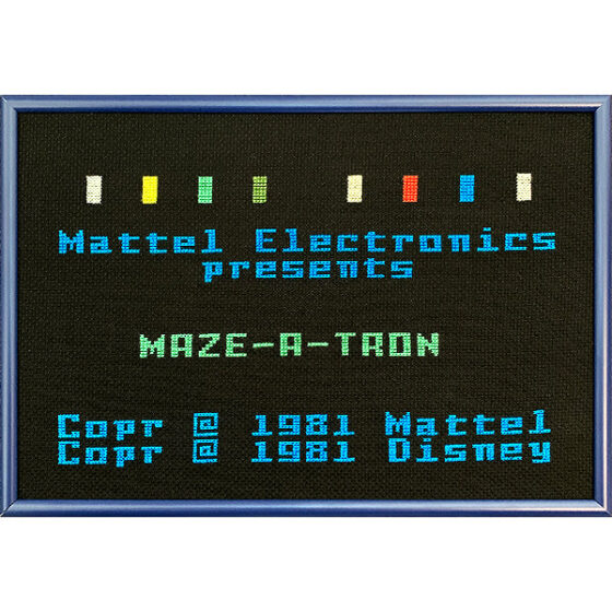 Tron: Maze-a-Tron Intellivision retro video game cross-stitch STITCH-BIT by Bryan.