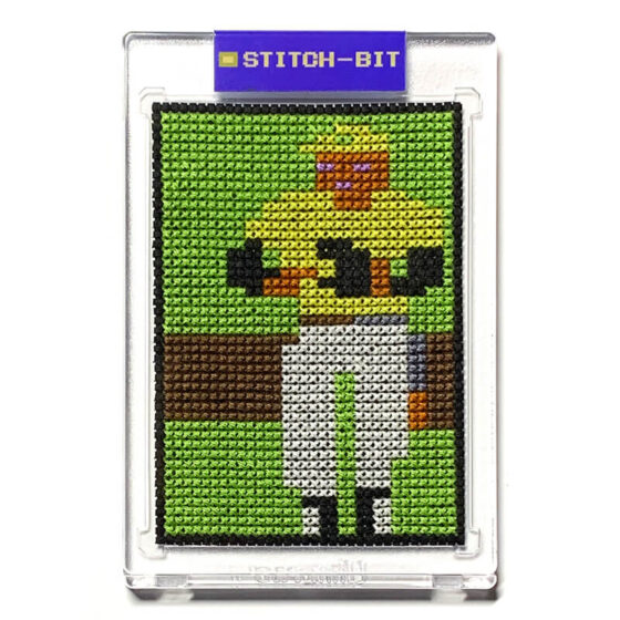 Championship Baseball Commodore 64 retro video game cross-stitch STITCH-BIT by Bryan.