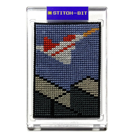 Zaxxon Commodore 64 retro video game cross-stitch STITCH-BIT by Bryan.