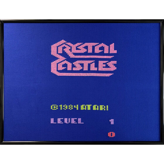 Crystal Castles Atari 2600 retro video game cross-stitch STITCH-BIT by Bryan.