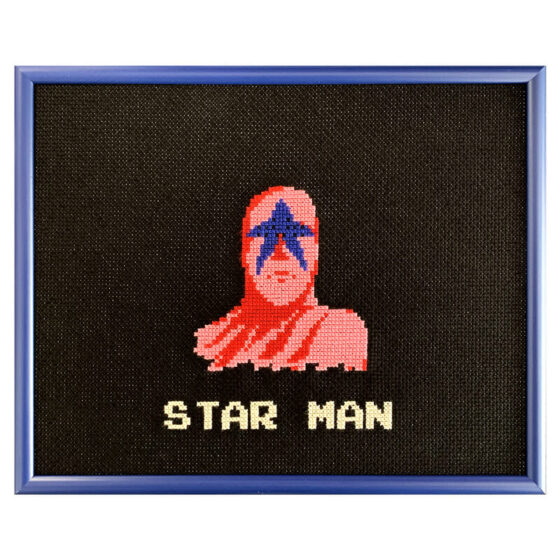 Pro Wrestling Star Man Nintendo NES retro video game cross-stitch STITCH-BIT by Bryan.