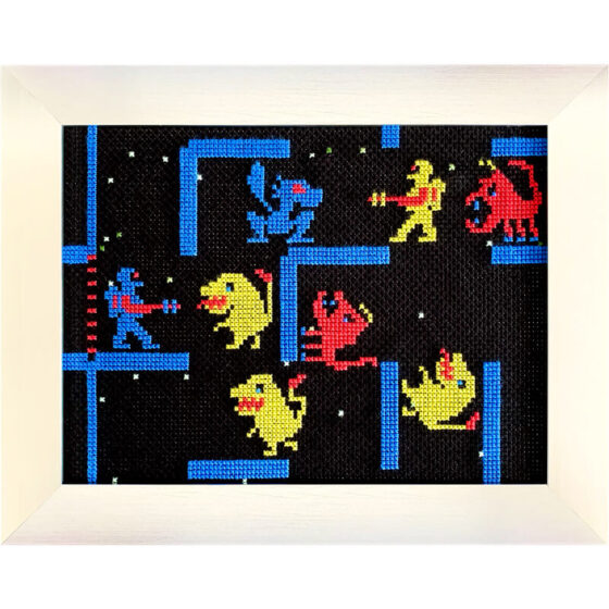 Wizard of Wor arcade retro video game cross-stitch STITCH-BIT by Bryan.