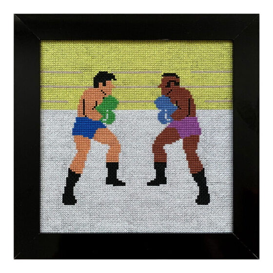 Rocky Super Action Boxing ColecoVision retro video game cross-stitch STITCH-BIT by Bryan.