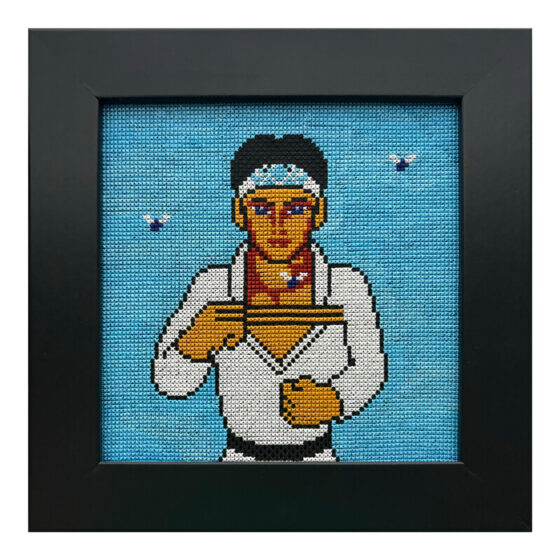 Karate Kid Nintendo NES retro video game cross-stitch STITCH-BIT by Bryan.