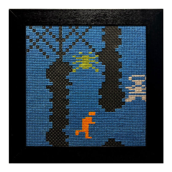 Night Stalker Intellivision retro video game cross-stitch STITCH-BIT by Bryan.